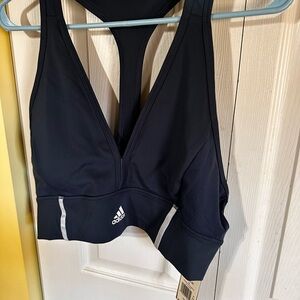 Adidas Women's Navy Sports Bra with White Accents szxl